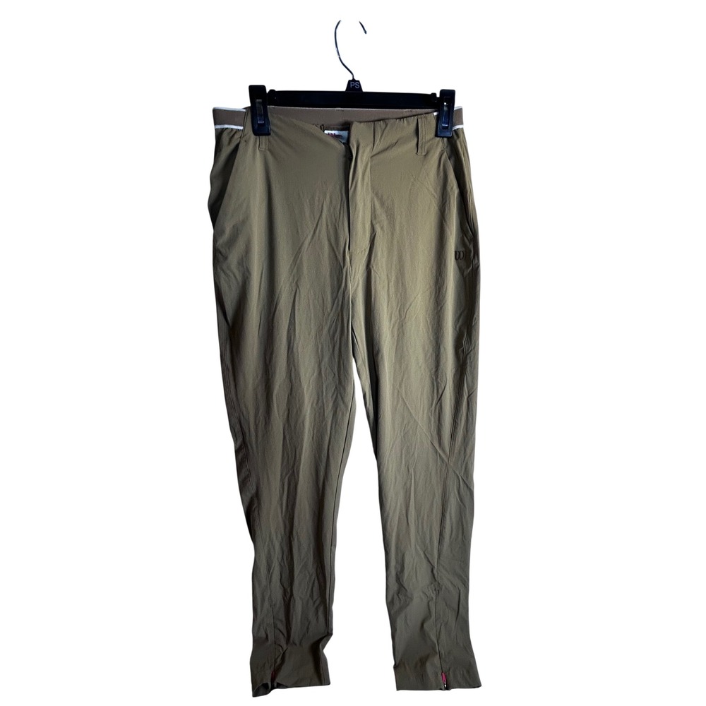 Wilson Performance Tapered Pants XL Tan Khaki Ankle Zip Activewear Womens